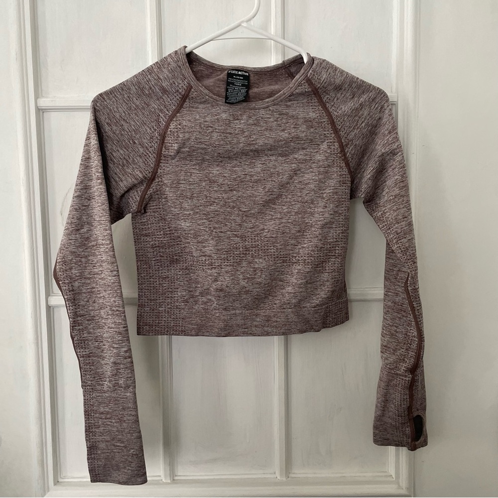 PINK Victoria's Secret Heathered Mauve Crop Top